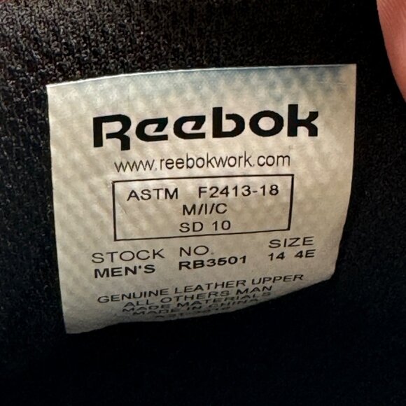 Reebok Guide Work Shoes Men's Size 14 4E Black Performance Steel Toe RB3501 - Picture 2 of 9